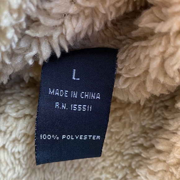 Aeropostale fur lined hoodie jacket mens L burgundy New York embroidered varsity - Picture 5 of 9